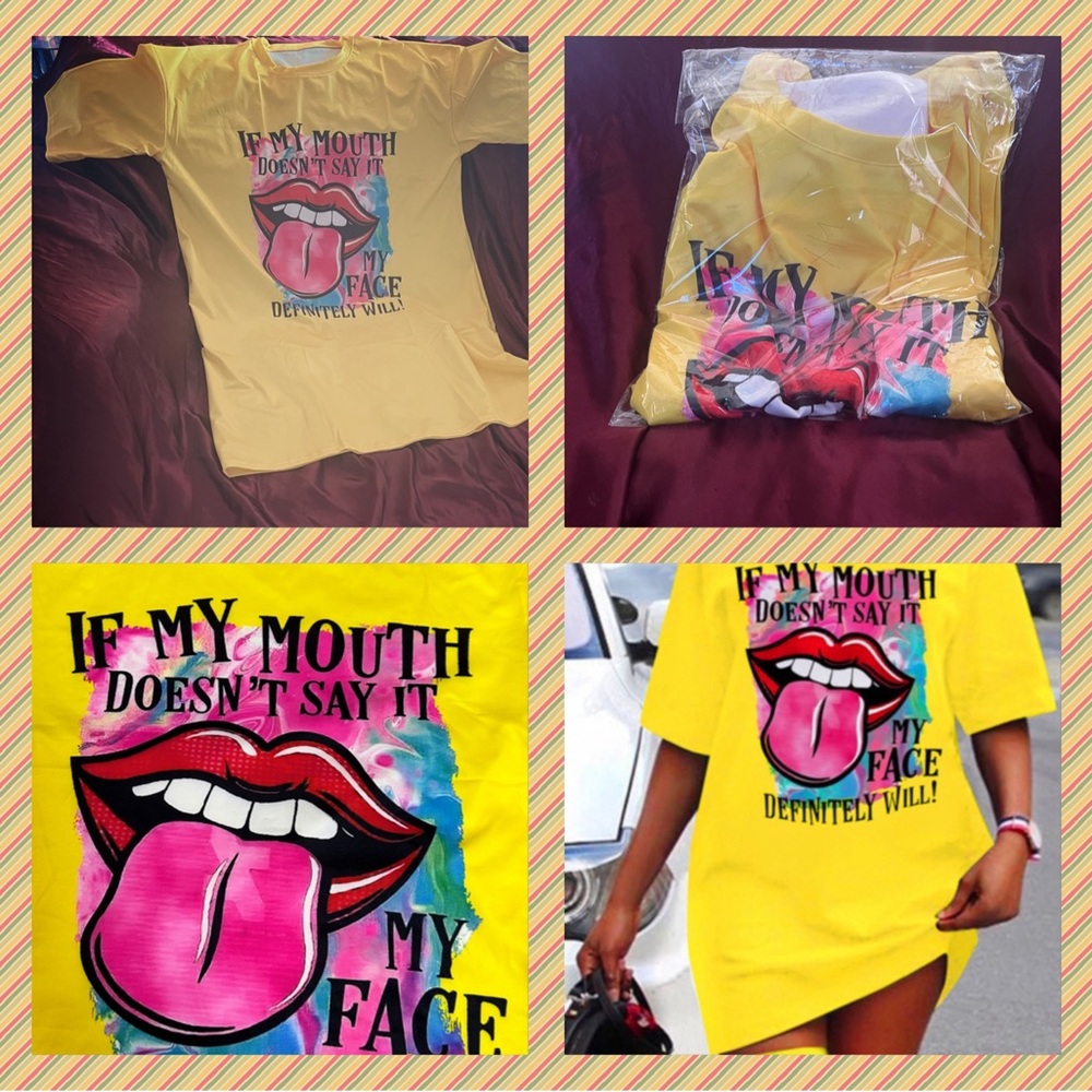 Yellow T shirt dress 4X